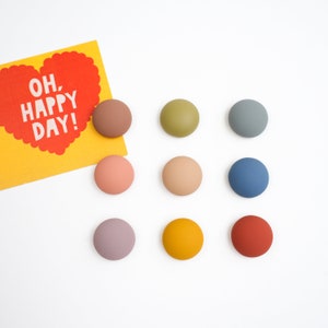 Colourful Matte Magnet Set Pastel Fridge Magnets Minimalist Decor Magnets Notice Board Magnets Set of 9 Decorative Magnets Set of 9