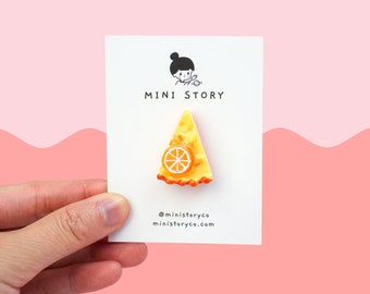 Lemon Pie Pin | Lemon Cake Brooch | Whimsical Dessert Brooch  | Dessert Lover's Gift | Cute Foodie Accessories | Miniature Lemon Pie