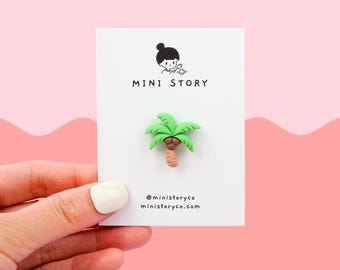 Tropische Palme Pin | Strand Brosche für Summer Vibes | Küsten-Thema Palm Anstecknadel | Urlaubsmodus Accessoire | Island-inspirierter Pin