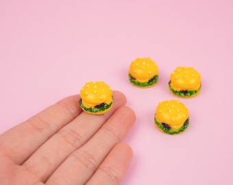 Ensemble d'aimants pour cheeseburger | Décoration de cuisine 3D pour hamburgers | Aimants miniatures sur le thème des aliments | Cadeau pour amateur de hamburgers | Aimants décoratifs mignons