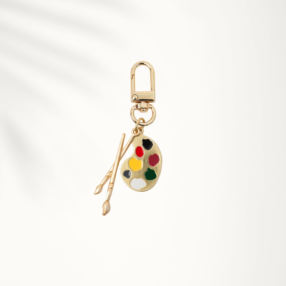 Paint Palette and Brush Keychain | Painter Keychain | Artist Key Chain ...
