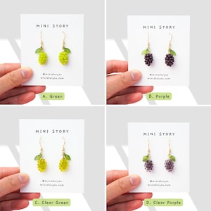 Kawaii Grape Fruit Earrings - 3D White Pearl Drop Dangle Earrings For Women