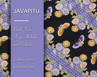 Tulis batik Butterfly Hokokai and Sakura - Handmade Batik