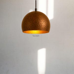 Moroccan hammered dome light fixture , handmade brass light , dome lighting