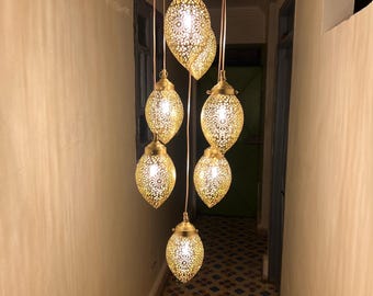 Moroccan Brass ceiling lamp, Moroccan ceiling lamp, moroccan lamp, Pendant Brass lamp, morocco lights