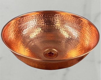 Hammered counter top sink , copper washbasin, handmade copper sink