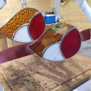 Beautiful stained glass robin sun catcher decoration