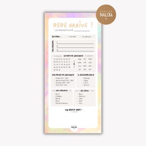 Cartes de Prédictions - Gender Reveal / Baby Shower
