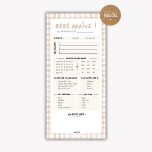 Cartes de Prédictions - Gender Reveal / Baby Shower