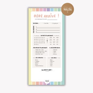 Cartes de Prédictions - Gender Reveal / Baby Shower