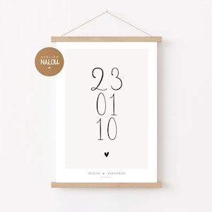 Affiche couple / date couple / date rencontre / mariage / pacs