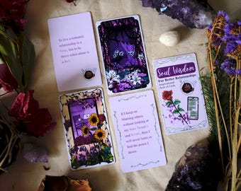Sabiduría del alma para mejores relaciones, baraja de cartas inspiradoras + Libro PDF ---- Lecturas de oráculo y tarot