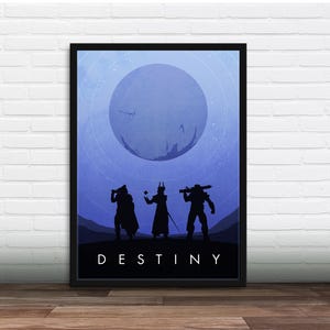 Pôster minimalista de videogame - Destiny, impressão artística, presente para jogador, presente para ele, presente para ela