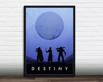 Minimalist Video Game Poster - Destiny , Art Print, Gamer gift, Gift for him, Gift for her
