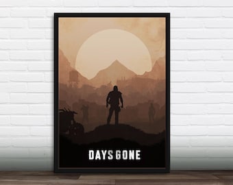 Minimalist Video Game Poster - Days Gone, Art Print, Gamer gift, Gift for him, Gift for her