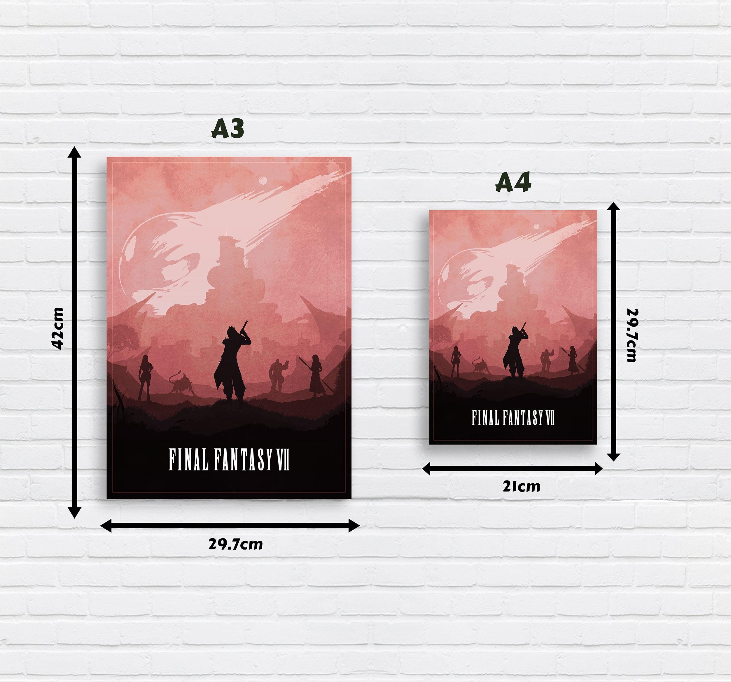 Final Fantasy VII Oyun Poster Çerçevesiz Yüksek Kalite Oyun Afiş Duvar Poster Po