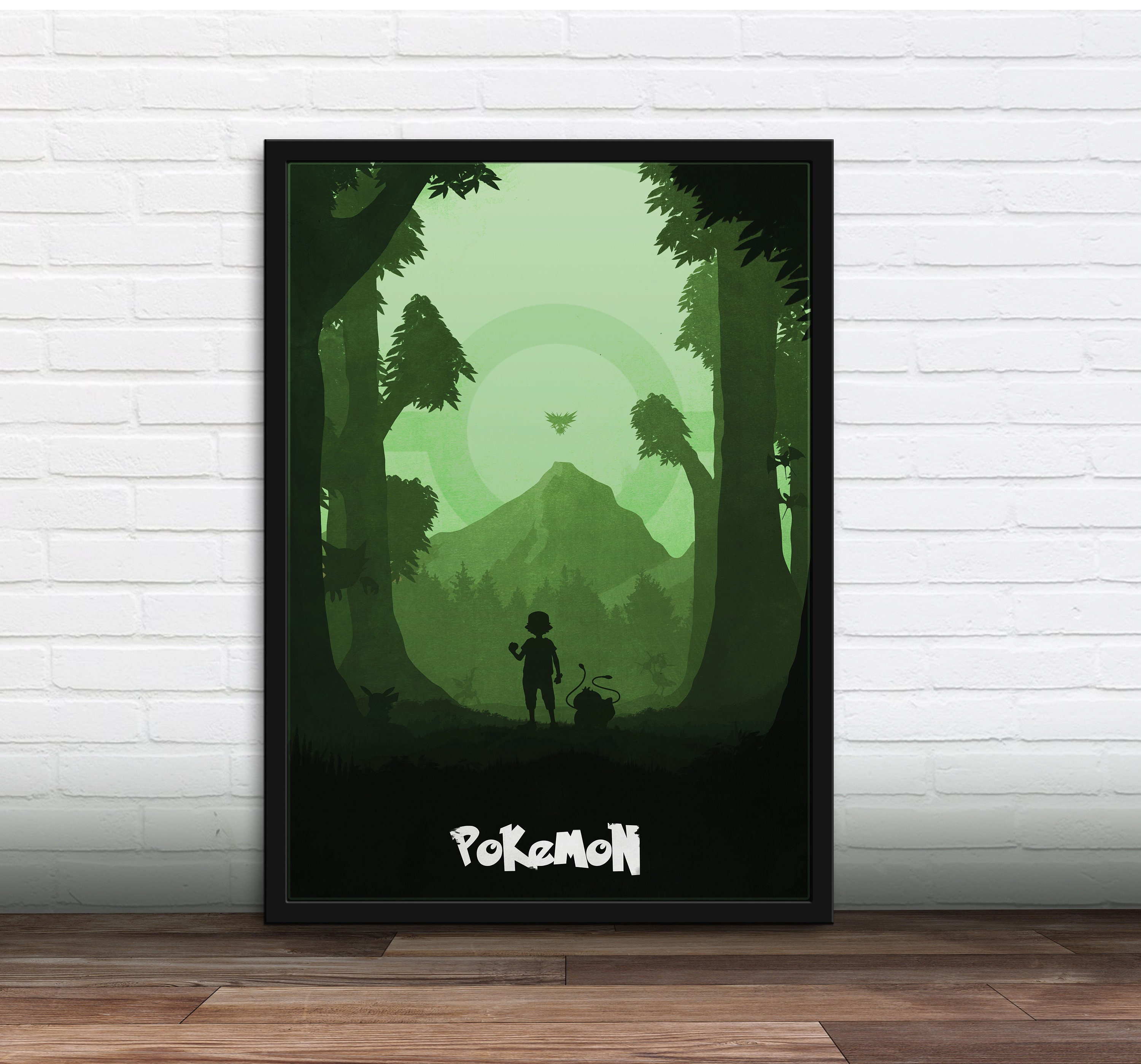 Minimalist Video Game Poster Pokemon Art Print Gamer Etsy