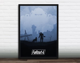 Affiche de jeu vidéo minimaliste - Fallout 4 , Art Print , Cadeau gamer, Cadeau pour lui, Cadeau pour elle