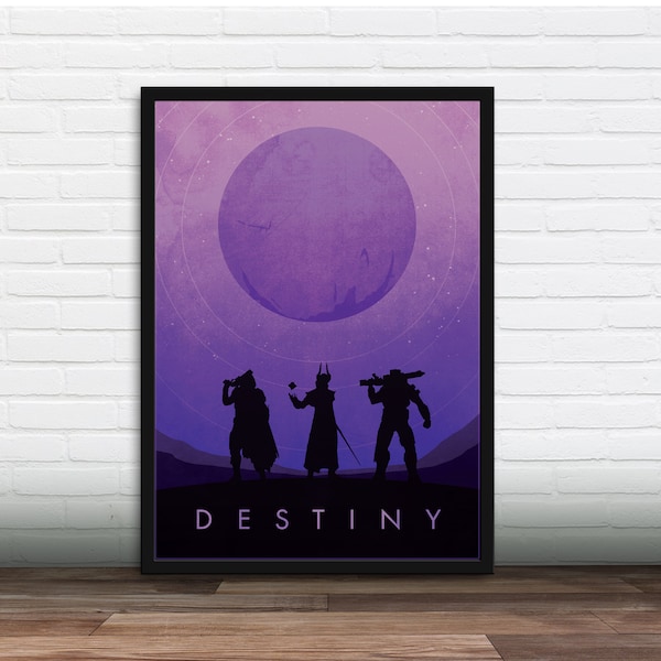 Minimalist Video Game Poster - Destiny , Art Print, Gamer gift, Gift for him, Gift for her