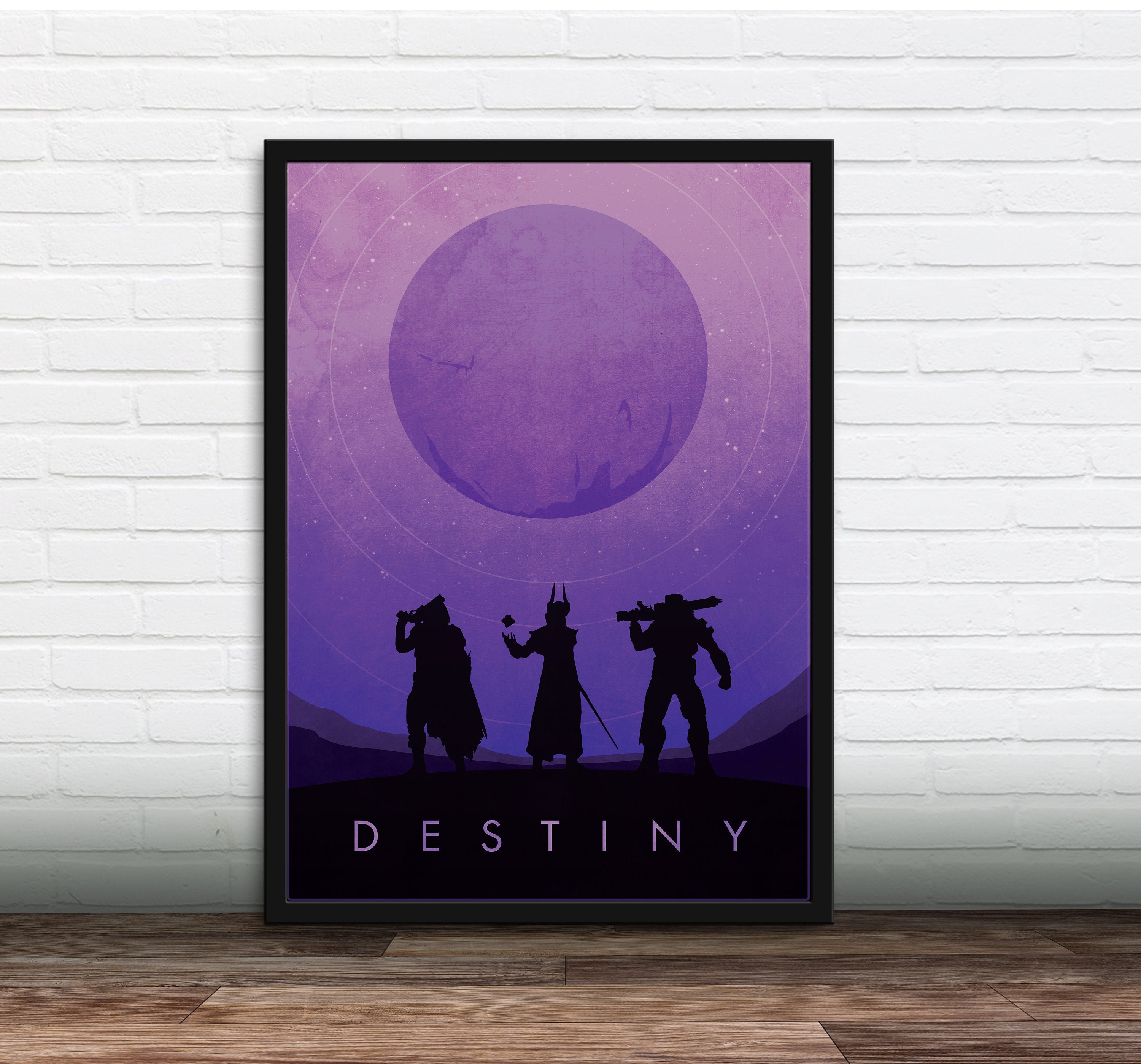 Destiny Role Playing Video Game Hanging Wall Scoll Fabric Decorative  Horizontal Poster (21.6 x 13.8) - PUDEN20: Posters & Prints 