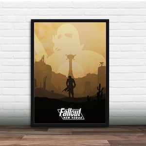 Minimalistisches Videospiel Poster - Fallout New Vegas, Kunstdruck, Gamer Geschenk, Geschenk für Ihn, Geschenk für Sie