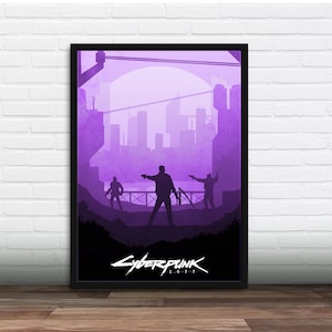 Minimalist Video Game Poster - Cyberpunk, Art Print, Gamer gift, Gift for him, Gift for her