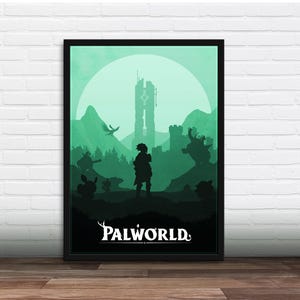 Minimalist Video Game Poster - Pal world, Art Print, Gamer gift, Gift for him, Gift for her