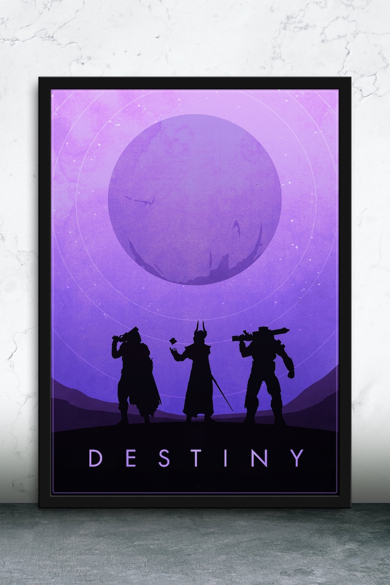 Minimalist Video Game Poster Destiny Art Print Gamer Etsy