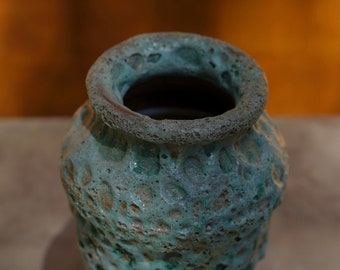 Handmade Ceramic Vase, Antique Finish, Vietnamese Pottery (9 Inches)
