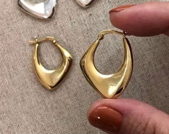 Pendientes de aro de oro vermeil / Pendientes de aro pequeños de oro / Pendientes de plata de ley 925 / Pendientes minimalistas / Regalo de cumpleaños / Regalo para damas de honor