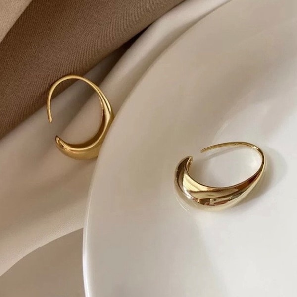 18K Gold Vermeil Hoop Earrings | Sterling Silver Earrings | Vermeil Gold Earrings | Birthday Gift | Minimalist Earrings | Bridesmaid Gift