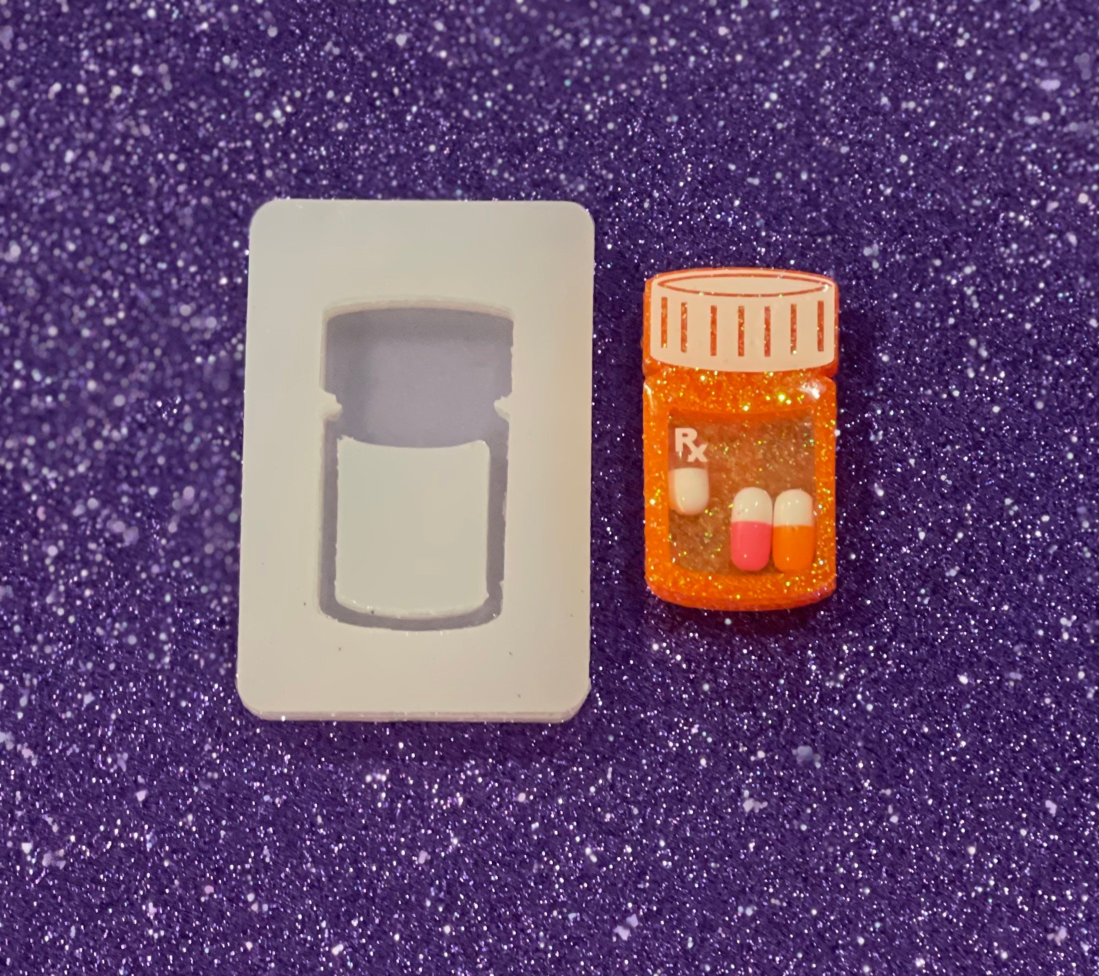 Mold Only Shaker Pill Bottle Silicone Mold Badge Reel Etsy