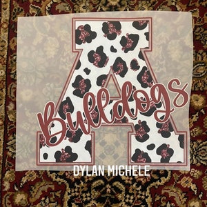 Ready to Press Film Heat Transfer | Full Color Ready to press | Alabama A&M Bulldogs AAMU Inspired - Leopard Print - DTF