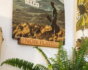 NOW PLAYING Record Holder | Vinyl Record Shelf | Solid Oak Record Holder | Wall Mounted Oak Record Slot