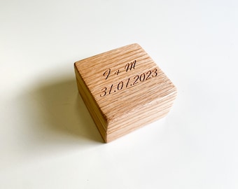 Ring Box Engraved Oak | Personalised Handmade Ring Box | Wedding Gift | Bespoke Personalised Gift | Anniversary Gift