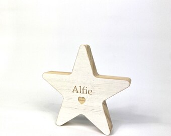 Engraved Wooden Star |  Personalised Newborn Baby Gift | Personalised Gift | Bespoke Keepsake | Handmade Gift