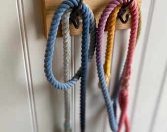 Personalised Oak Double Hook Dog Lead Hanger | Handmade Dog Lead Hook | Engraved Hanging Hooks | Bespoke Gift