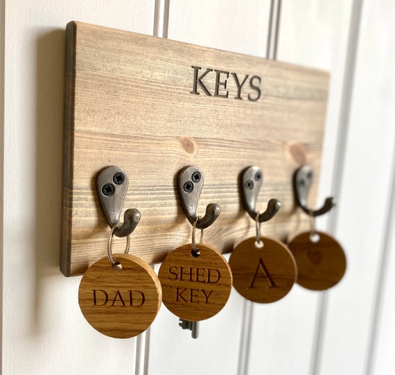 Key Hook Rail Handmade Key Holder Pine Key Storage Etsy UK