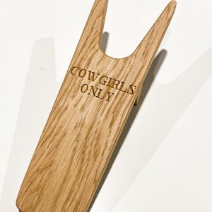 COWGIRLS ONLY| Western Style Oak Boot Jack | Personalised Oak Boot Jack | Handmade Oak Boot Pull | Bespoke Gift | Country Style