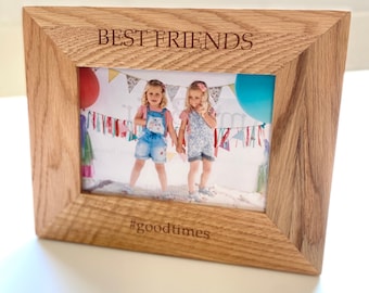Personalised Oak Photo Frame | Engraved Oak Frame | Bespoke Picture Frame | Handmade Picture Frame | 7 x 5" Picture