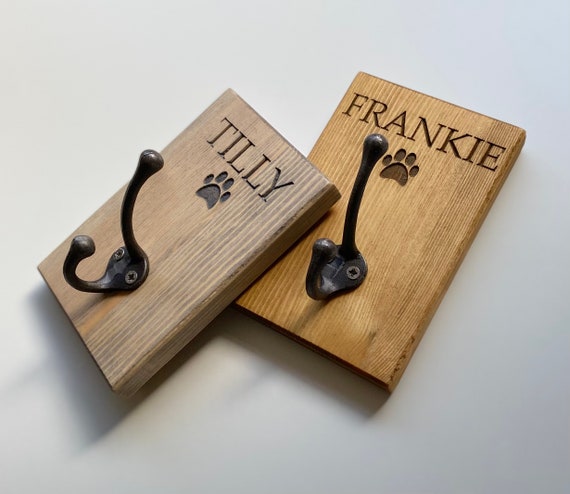 Personalised Pine Dog Lead Hook | Handmade Dog Lead Hook | Bespoke Engraved Hook | Personalised Pet Products