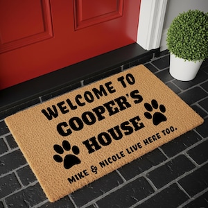 Personalized Pet Door Mat | Custom Coir Welcome Mat | Housewarming Gift