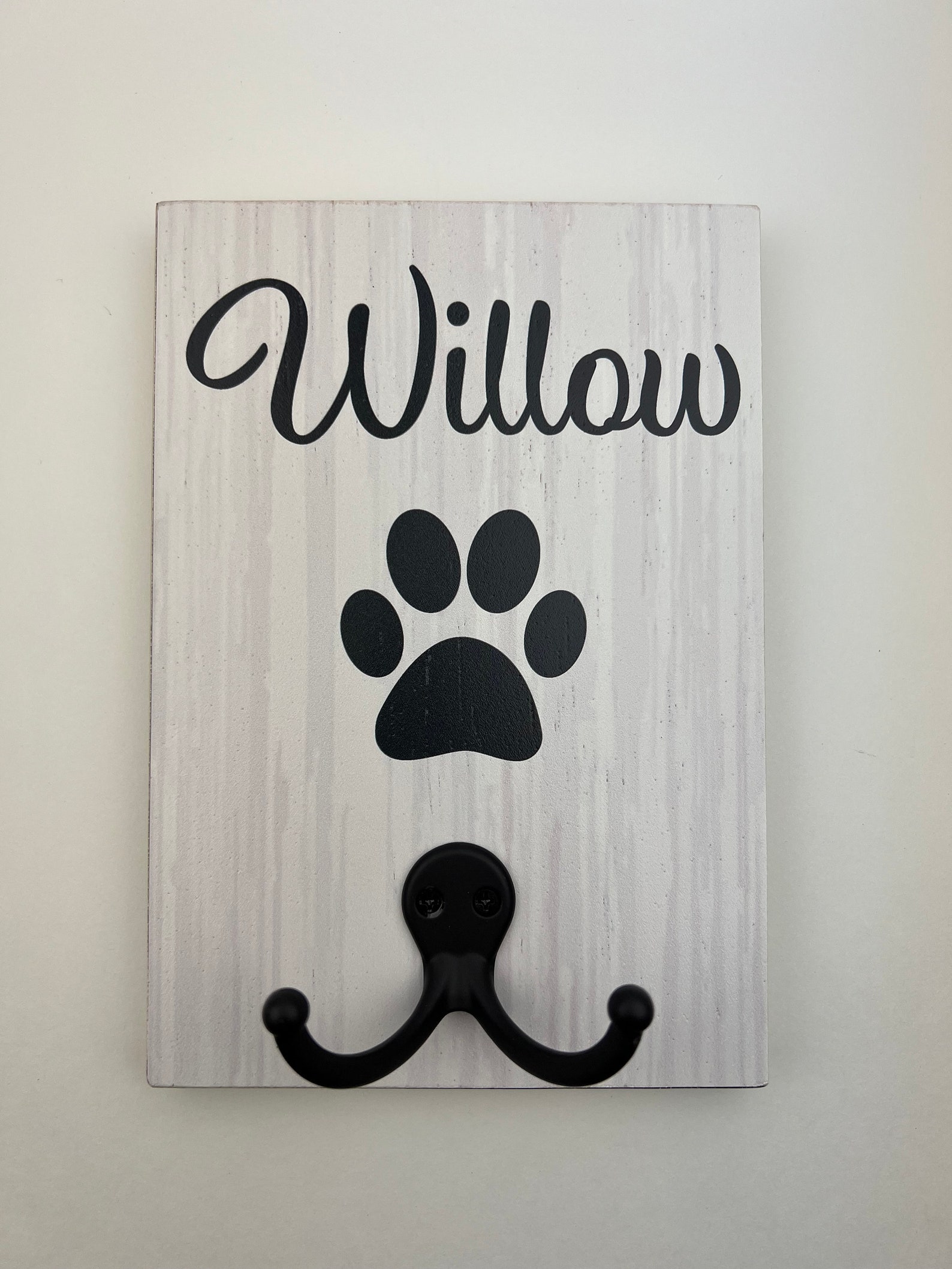 Pet Leash Holder, Custom Dog Leash Hook, Personalized Dog Name Sign