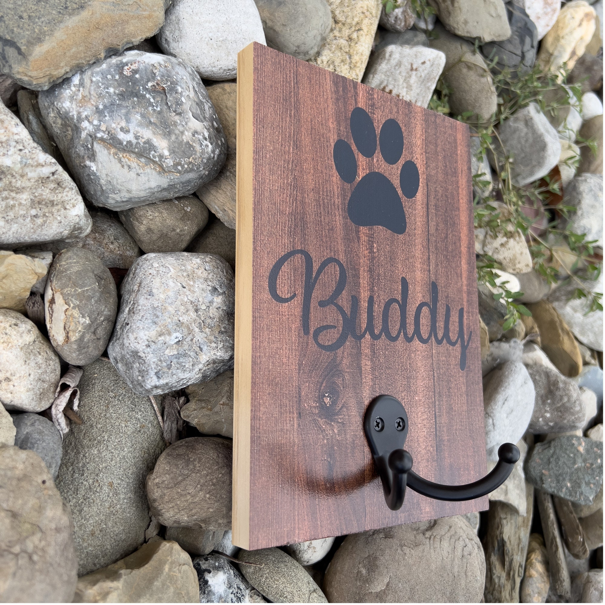 Pet Leash Holder, Custom Dog Leash Hook, Personalized Dog Name Sign
