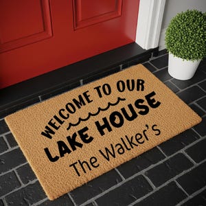 Personalized Lake House Door Mat - Custom Coir Doormat - Closing Gift - Welcome Doormat - Front Door Mat - Home Doormat Rug