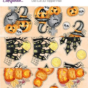 Bloc de notas 3D troquelado para decorar tarjetas y manualidades, Crafters Companion, kit de actividades de Halloween, 250 elementos extraíbles
