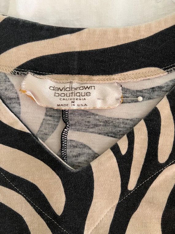 David Brown zebra print pattern long sleeve maxi … - image 7