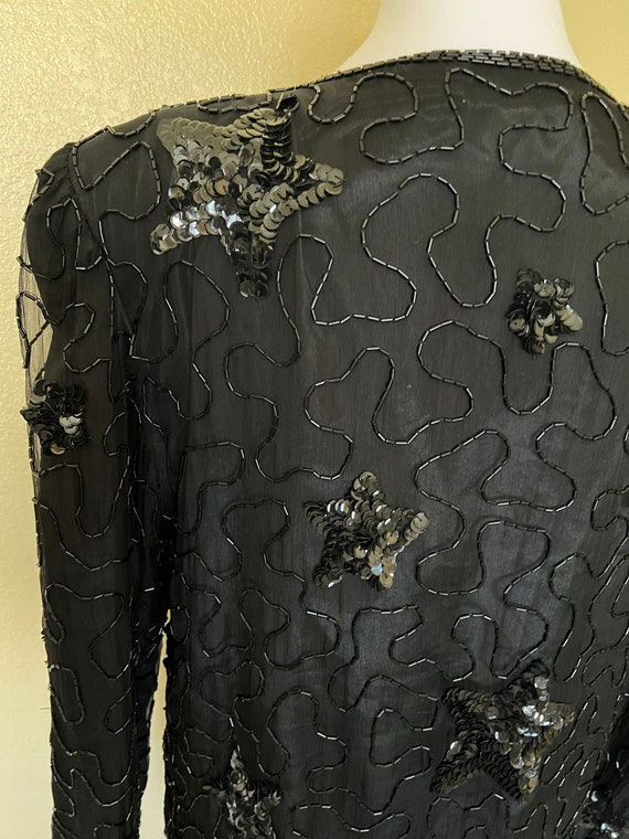 American night sequined silk jacket. XL - image 4