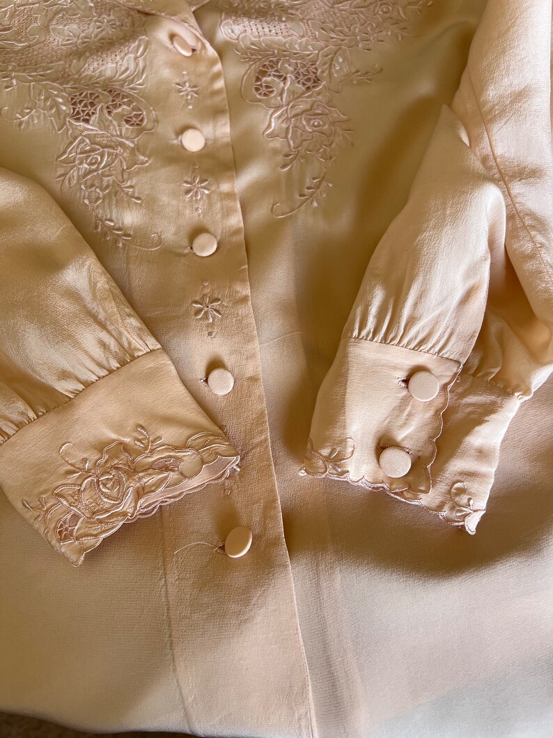 Leaves of Grass, New York Sublime hand embroidered cotton blouse