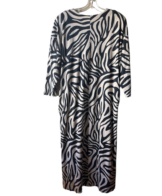 David Brown zebra print pattern long sleeve maxi … - image 4